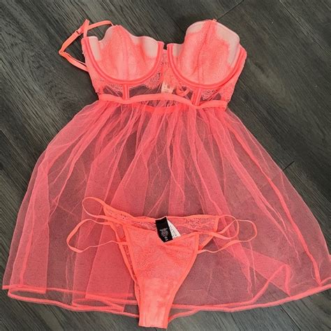 Victoria S Secret Intimates Sleepwear Nwt Victorias Secret 2 Piece Babydoll Lingerie Set