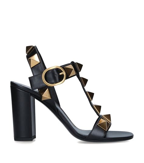 Valentino Garavani Black Valentino Garavani Leather Roman Stud Sandals