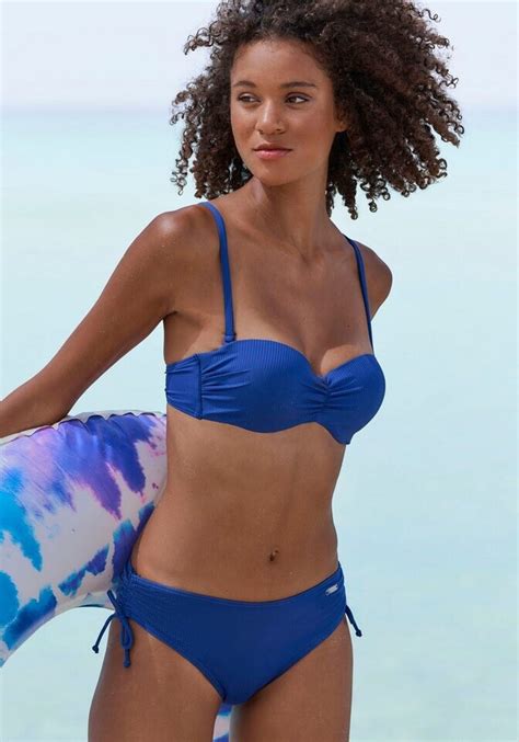 Venice Beach Bandeau Bikini Top Lucky Aus Gerippter Strukturware Blau Ab 31 99