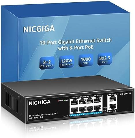 Nicgiga Port Gigabit Poe Switch Ports Poe W Uplink Port