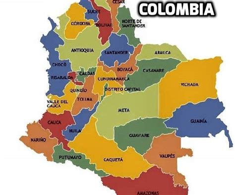 Resultado De Imagen Para Mapa De Colombia Con Sus Departamentos Mapa