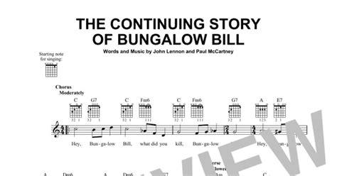 The Continuing Story Of Bungalow Bill Easy Guitar Sheet Music