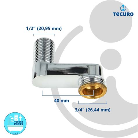 Tecuro S Anschluss Versetzt Um Mm F R Wandarmaturen Er Set