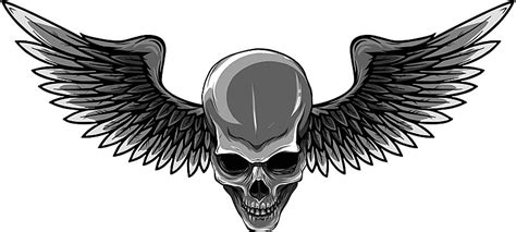 Silhouette Of An Angel Skeleton With Wings And Crown In Vector Format