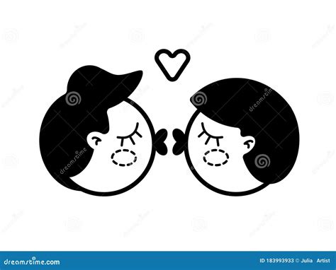 Casal Gay Lgbt ícones Pretos E Brancos Símbolos Do Amor Ilustração do Vetor Ilustração de