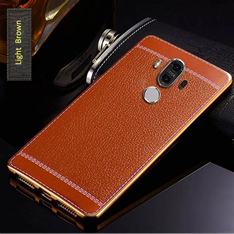 Luxury Litchi Grain PU Leather Cover For Huawei Mate 9 Case TPU Soft