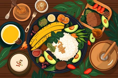 Ilustración de comida tradicional colombiana Foto Premium