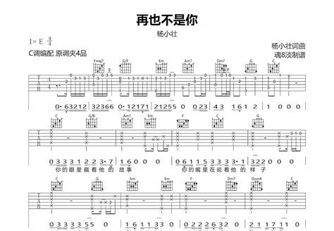 再也不是你吉他谱杨小壮c调弹唱91专辑版 吉他世界