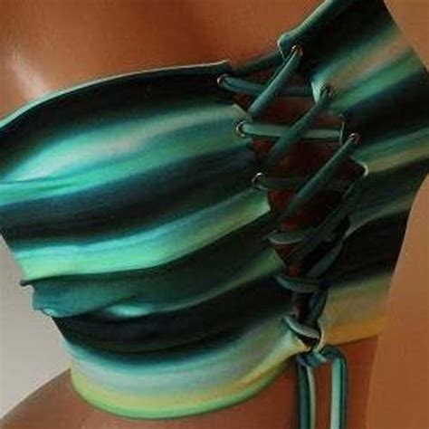 Gifts For Women Dark Purple Bandeau Bikini Top Swimwear Etsy