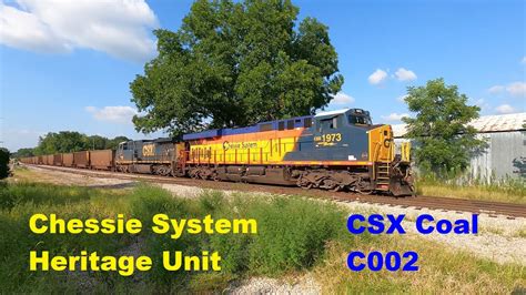 Chessie System Heritage Unit In The Lead On Csx Coal Train C Youtube