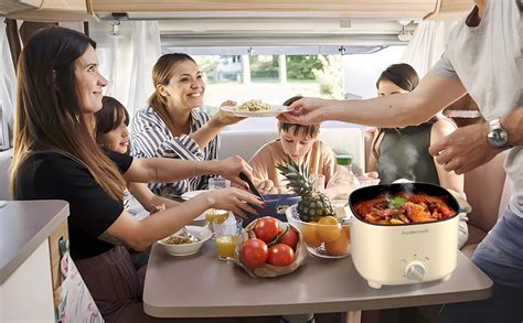 Amazon Audecook Hot Pot Electric L Portable Nonstick Multicooker Honeycomb Texture