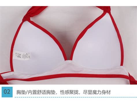 Bikini Plissé Rouge Haut Bleu Marine Coccinelle Paradis