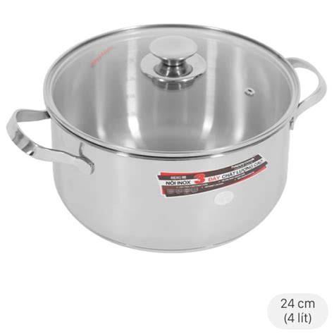 Nồi inox 3 đáy 24cm Happycook N24-NMG - chính hãng, giá tốt
