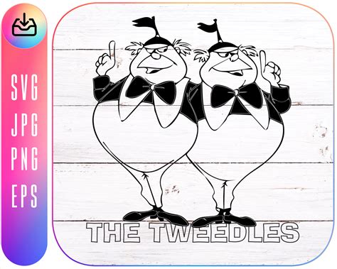 Tweedle Dee And Tweedle Dum Alice In Wonderland Svg File Etsy Uk