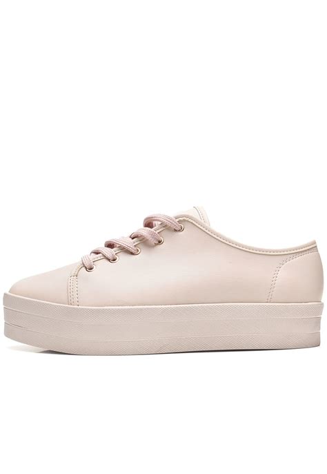 Flatform Tênis Sola Alta Moleca Liso Nude Compre Agora Dafiti Brasil