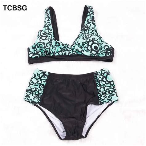 Tcbsg New Sexy Halter Top Bikini Set Print Swimsuit Women Swimwear