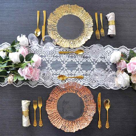 Wholesale Custom Rose Gold Table Decorative Reef Glass Charger Plates Manufacturers Suppliers