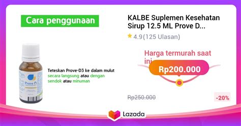 Kalbe Suplemen Kesehatan Sirup Ml Prove D Suplementasi Vitamin D