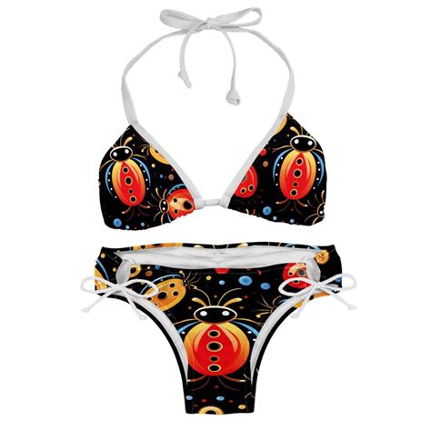 Seven Starred Ladybird Detachable Sponge Adjustable Strap Bikini Set Two Pack For Swimwear And