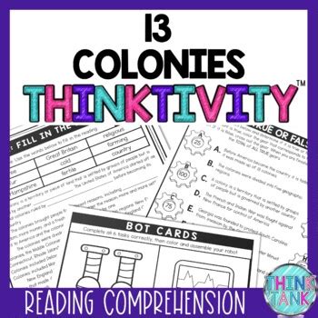 Colonies Thinktivity Reading Comprehension Colonial America