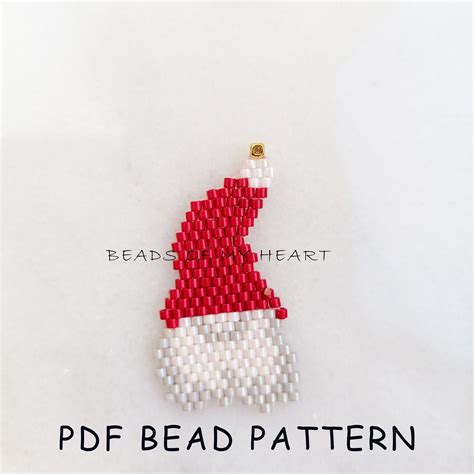 Christmas Santa Claus Brick Stitch Pdf Miyuki Delica Seed Bead Pattern