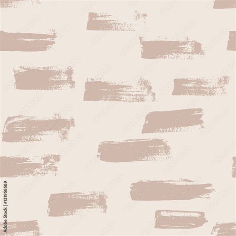 Seamless Nude Vector Handmade Abstract Brush Strokes Background Ink Grunge Pattern Stock Vector