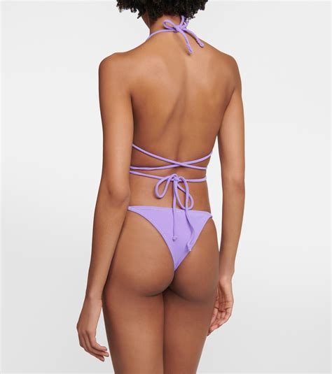 Miami Terry Triangle Bikini Top In Purple Reina Olga Mytheresa