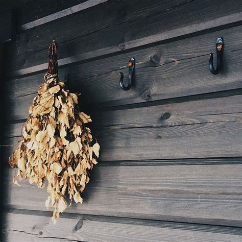 Traditional Finnish Sauna And Birch Branch Crafts