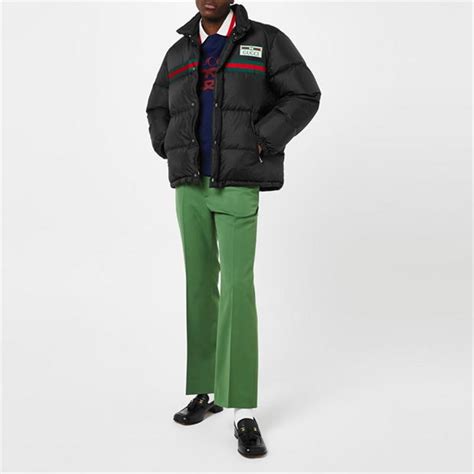 Gucci Logo Puffer Jacket Men Black Flannels