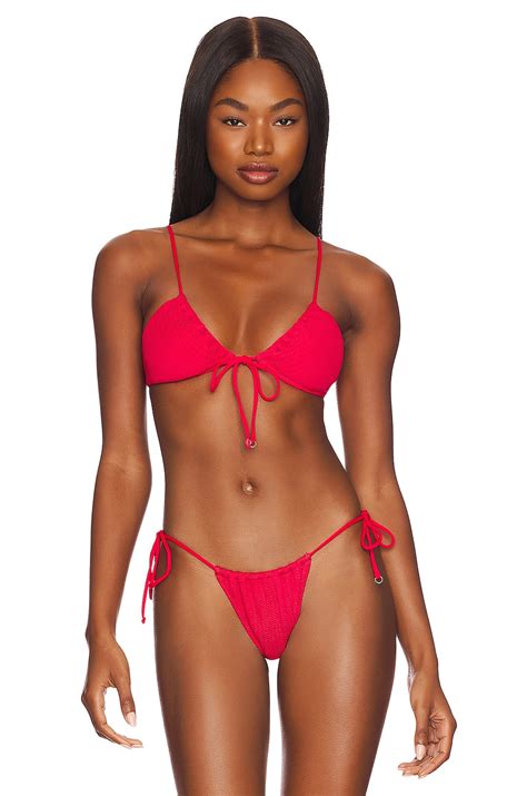 Seafolly Drawstring Bikini Top In Chilli Red REVOLVE