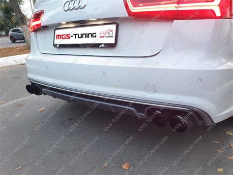 Диффузор на Audi A6 С7 14-18гг. в стиле S6 для S-line версии | MGS-тюнинг