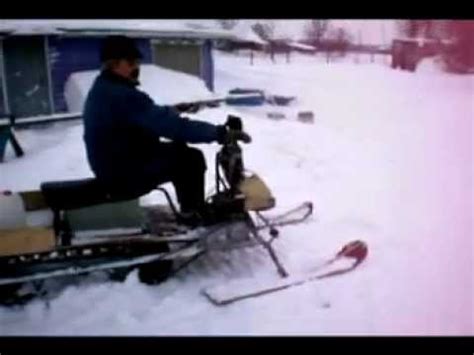Самодельный снегоход на гусенице - YouTube