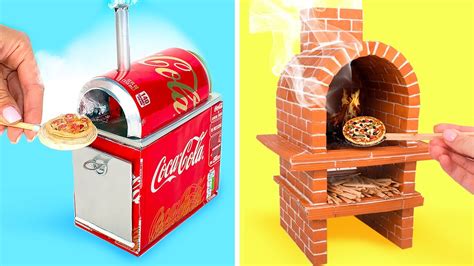 DIY Mini Ovens Cooking Pizza In A Miniature Oven With Coca Cola Cans