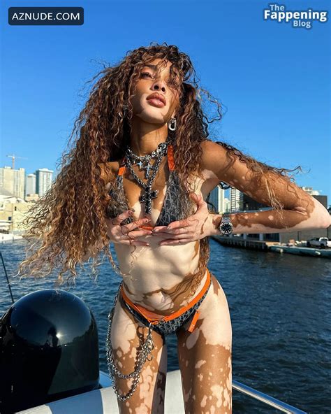 Winnie Harlow Sexy And Sultry Stuns In Cay Skin Bikini At A Pool Party In Toronto AZNude