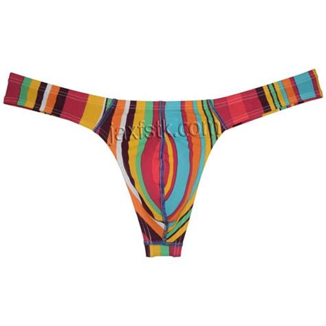 Sexy Colorful Print T Back Men S Underwear Male Classic Pouch Bikini Thong Fashion Underpants