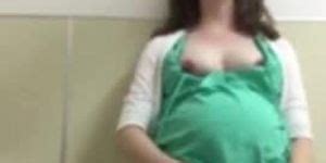 Pregnant Receptionist Is Too Horny Sneaks Into Bathroom Tnaflix