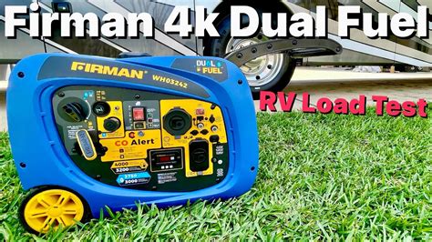 Firman W Peak Dual Fuel Inverter Generator Rv Load Test Youtube