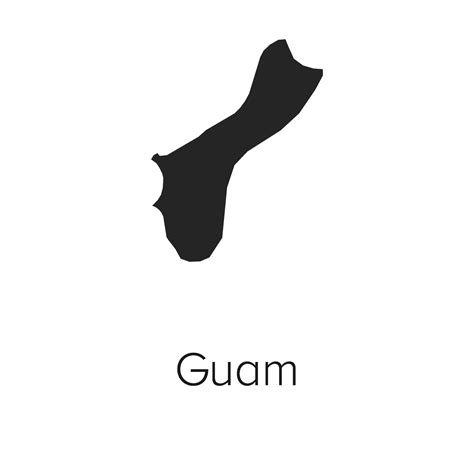 Guam Map Illustration Silhouette Outline Guam Travel And Tourism