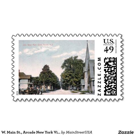 W Main St Arcade New York Vintage Postage Stamp Vintage Postage