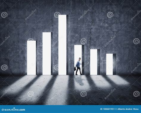 Decrease Chart. Economy Crisis Concept Stock Image - Image of business ...