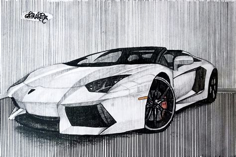 Lambo-Line Art Drawing by Chiranjib Bhorali | Pixels