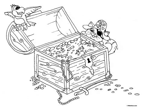 Сундук раскраска - 63 фото