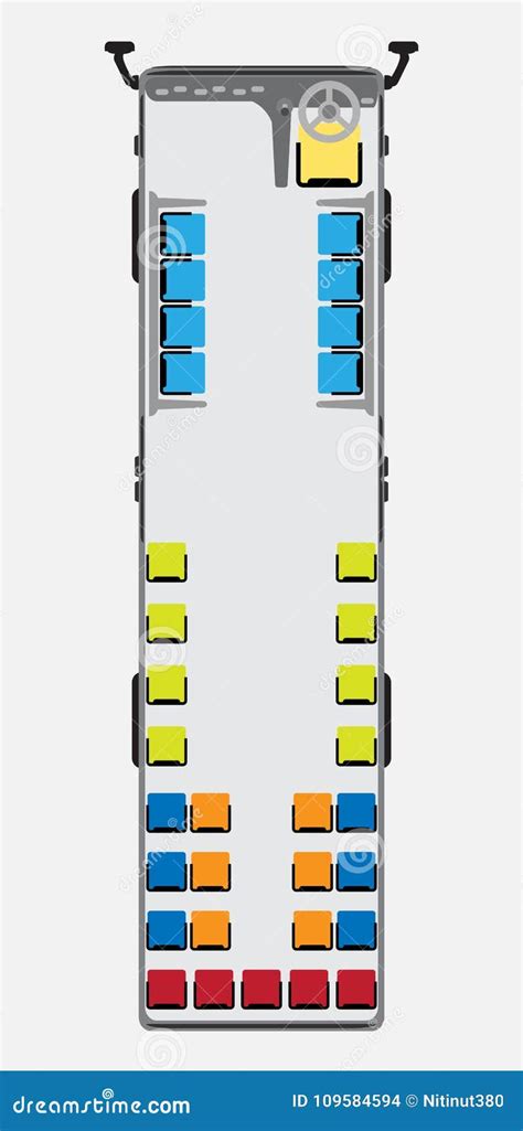 Seat Map Of Metro Or City Bus Stock Illustration Illustration Of