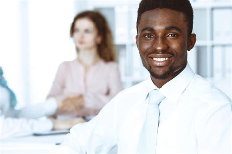 Premium Photo African American Businessman At Meeting In Office