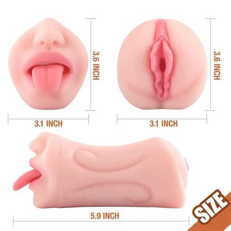 5 9Inch Pocket Pussy Realistic Mouth With 3D Teeth And Tongue Fleshline