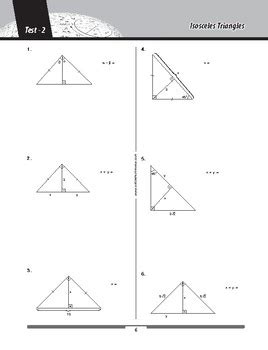 isosceles triangles  pages  questions  answer key  math