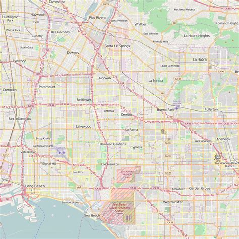 detailed editable vector map  cerritos map illustrators