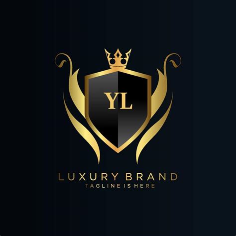 Yl Letter Initial With Royal Template Elegant With Crown Logo Vector