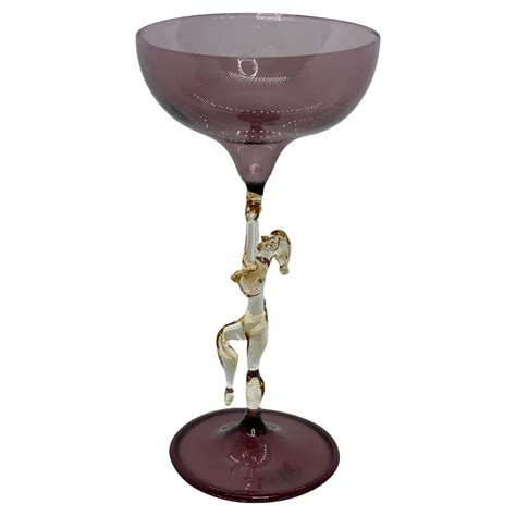 Beautiful Stemware Glass Nude Lady Stem Bimini Art Glass Vintage Austria At Stdibs
