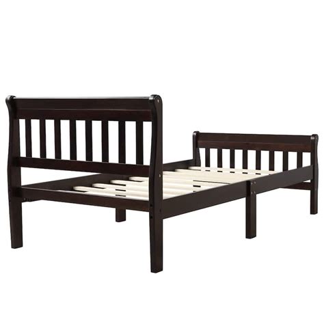 Wood Platform Bed Twin Bed Frame Panel Bed Mattress Foundation Sleigh